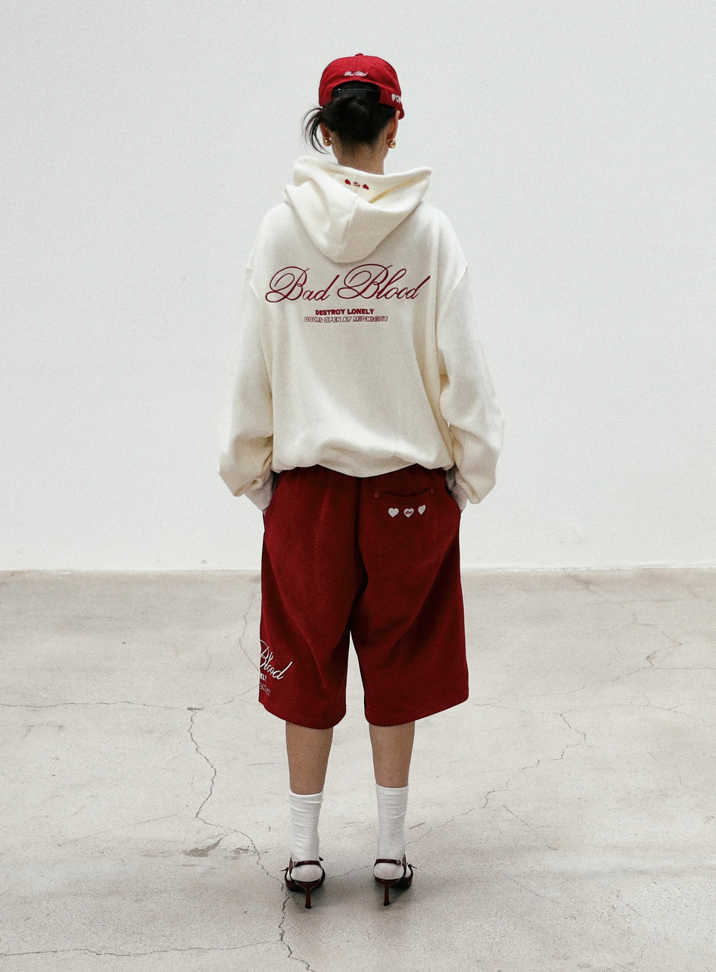 BADBLOOD Classic Logo Bermuda Pants / Red