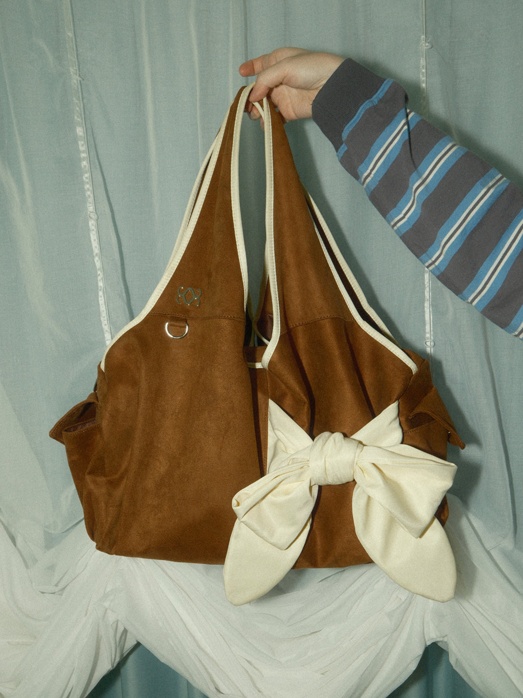 siweol Bow Shoulder Bag -  tan