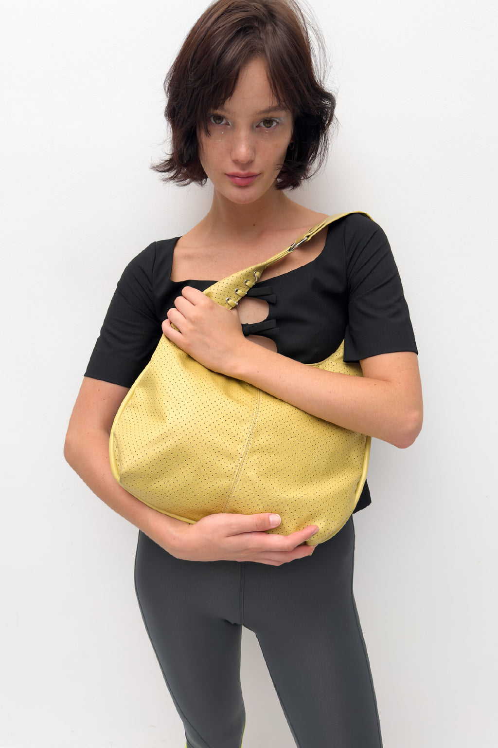 YEOMIM medium slash hobo bag (punching yellow)