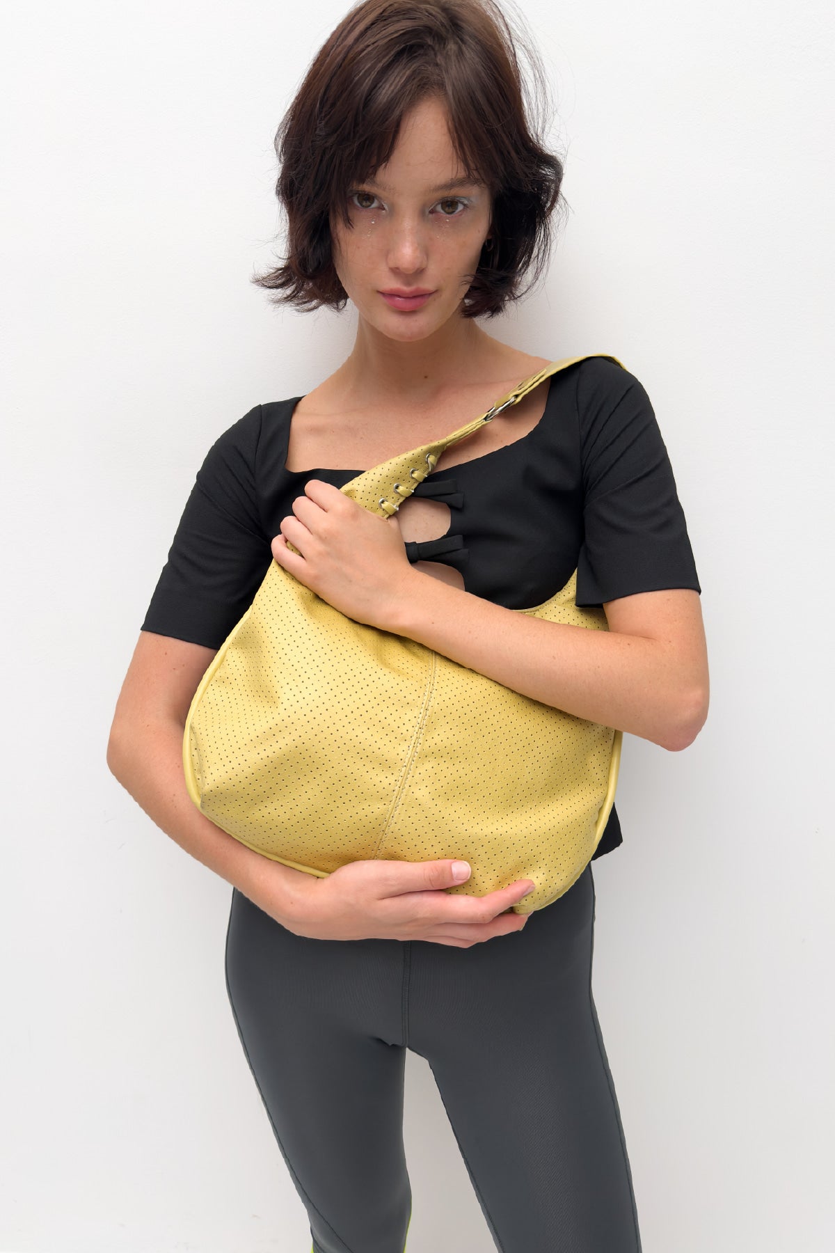 YEOMIM medium slash hobo bag (punching yellow)