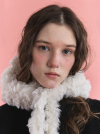 POESIEDAME KNOT EARFLAP HAT IN FURRY CREAM