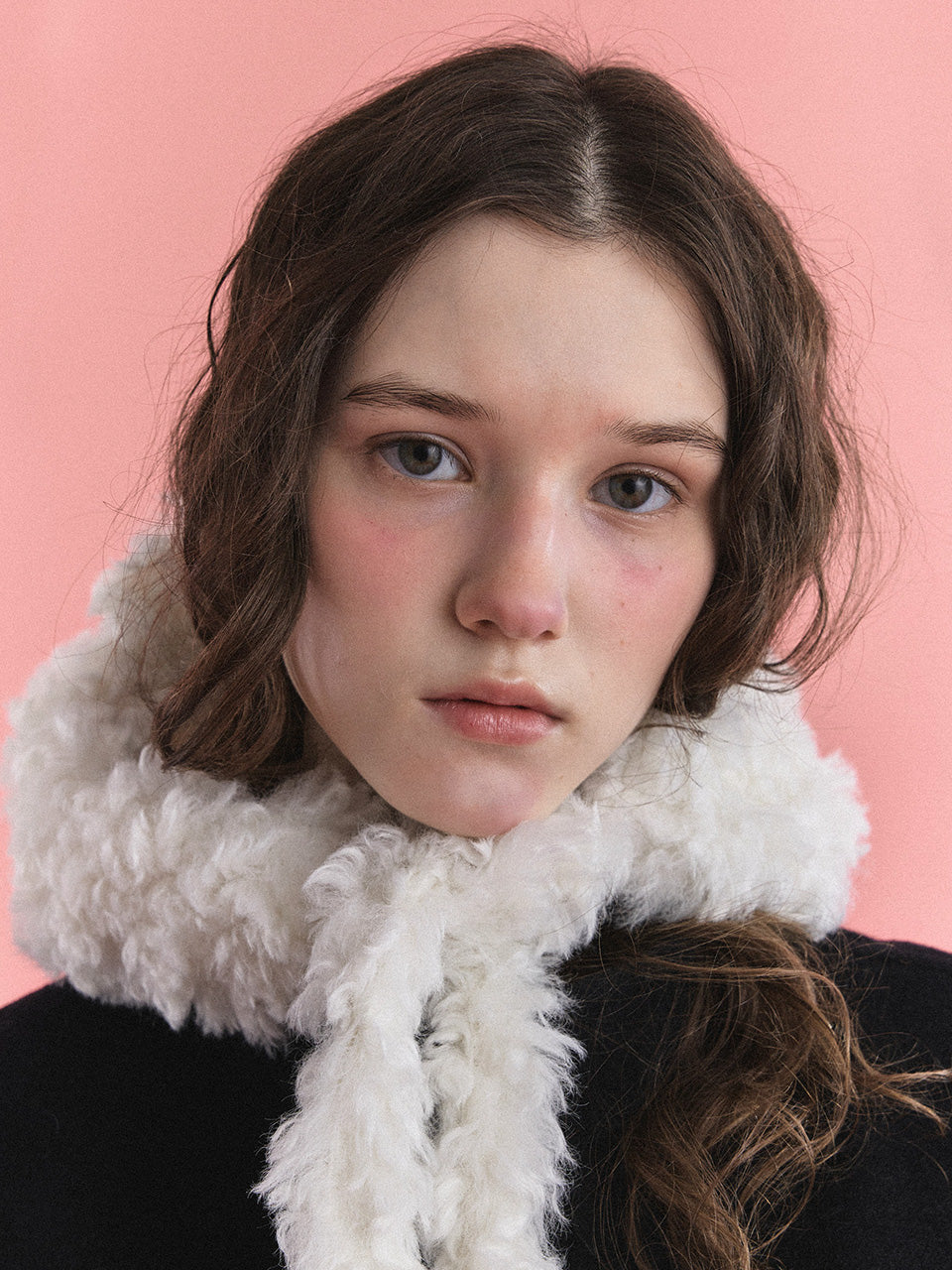 POESIEDAME KNOT EARFLAP HAT IN FURRY CREAM