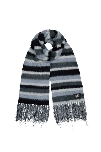 IUGA Striped Hairy Bold Muffler (Blue)