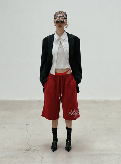 BADBLOOD Classic Logo Bermuda Pants / Red