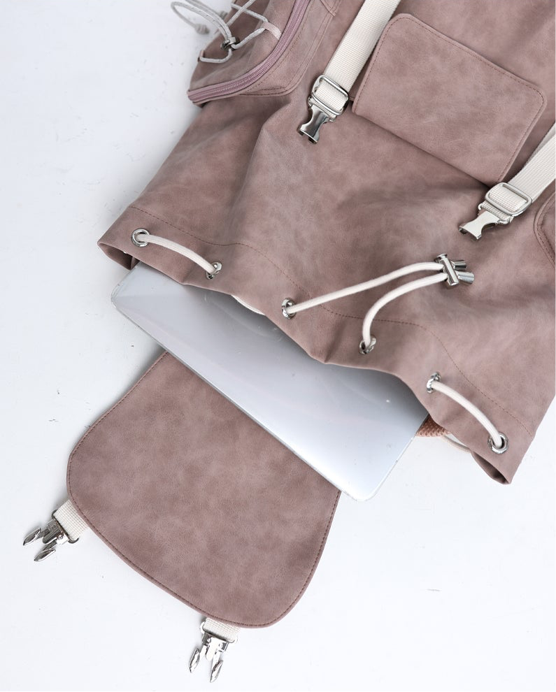 siweol Bow String Backpack / Indie Pink