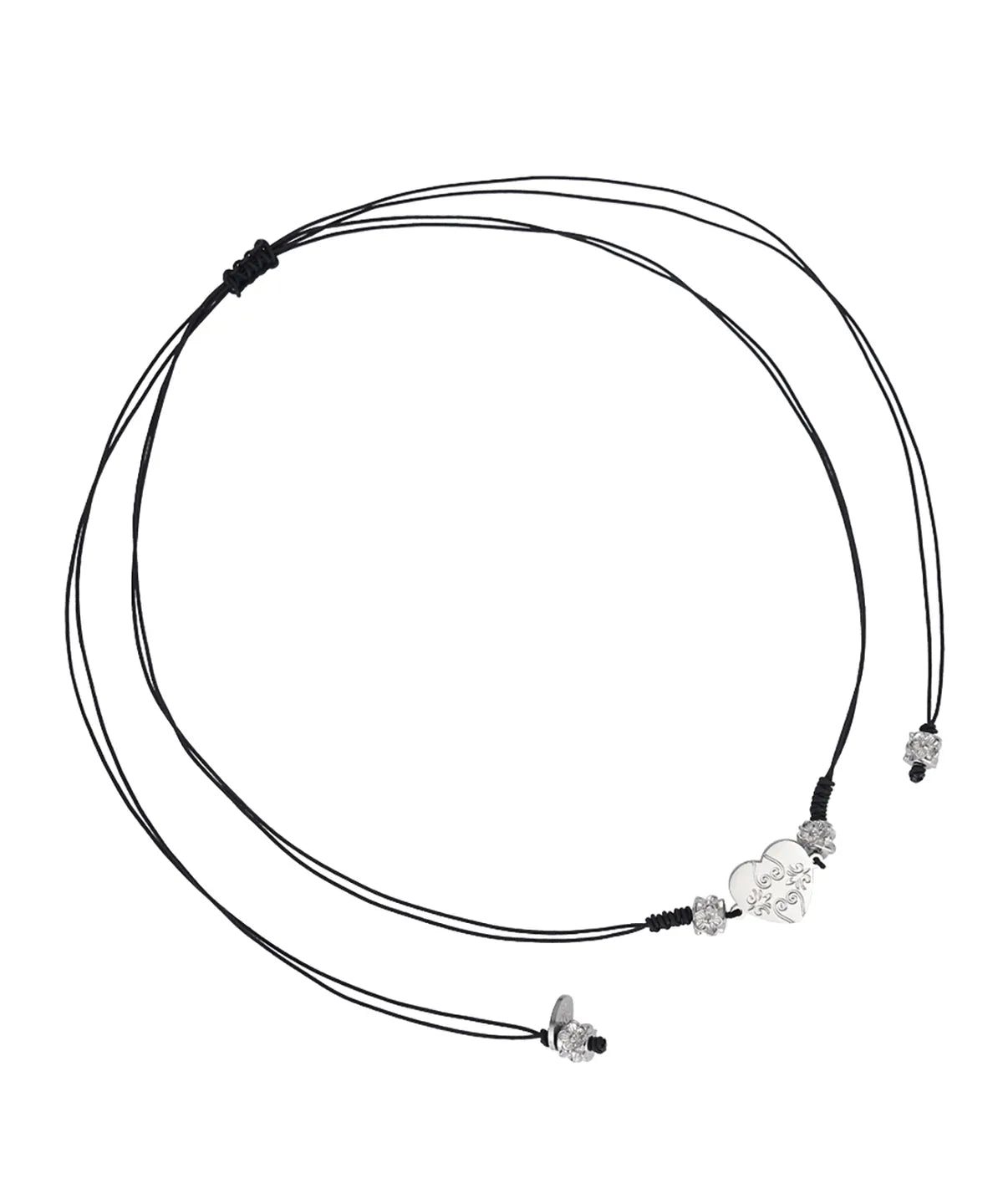 NFF Double Line Heart Necklace-silver