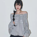 ILLIGO PURE BOW OFF SHOULDER SWEATSHIRT MELANGE