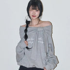 ILLIGO PURE BOW OFF SHOULDER SWEATSHIRT MELANGE