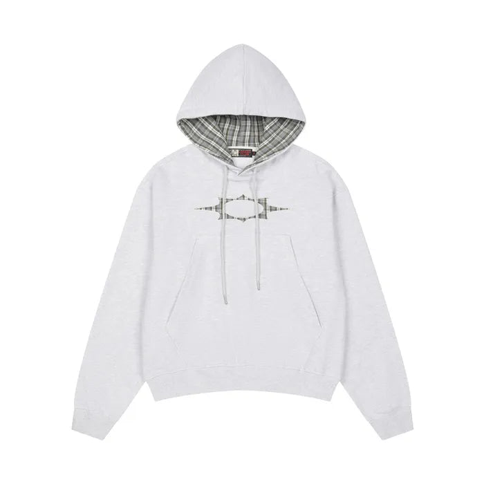 LSC Logo Check Appliqué Hoodie Melange White