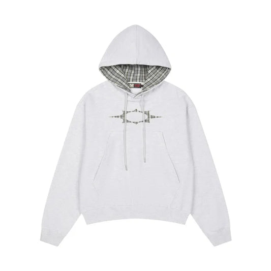 LSC Logo Check Appliqué Hoodie Melange White
