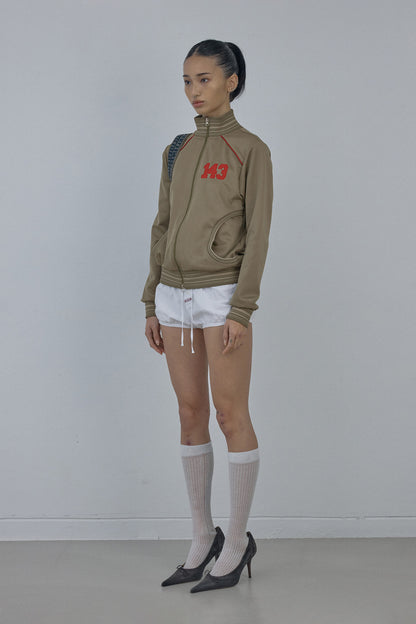 Sculptor Stripe Track Zip-Up Beige