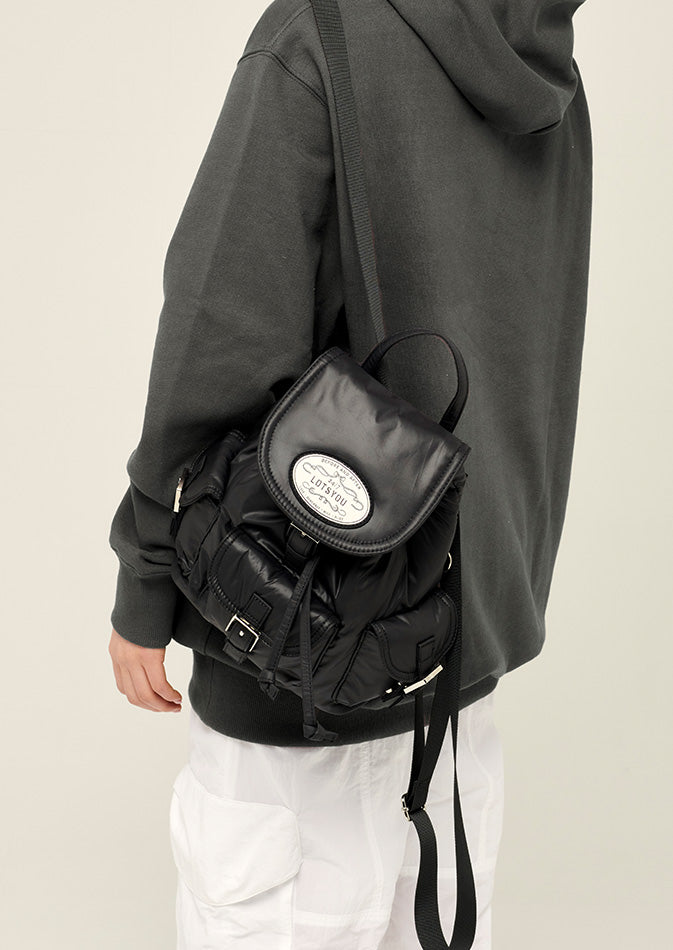 jennie同款🎀] lotsyou Nostalgia Chubby Backpack - Nylon