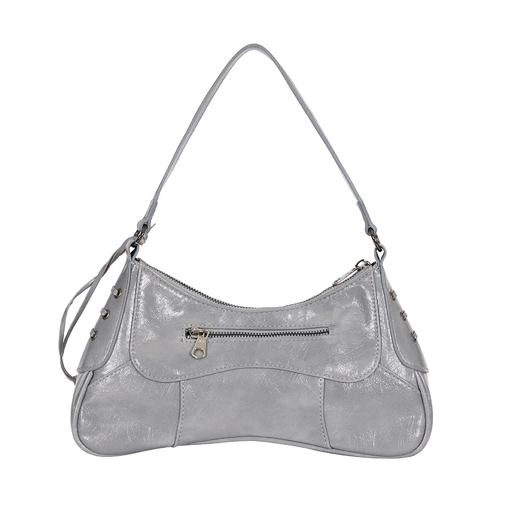 ILLIGO Eyelet Stud Shoulder Bag / grey