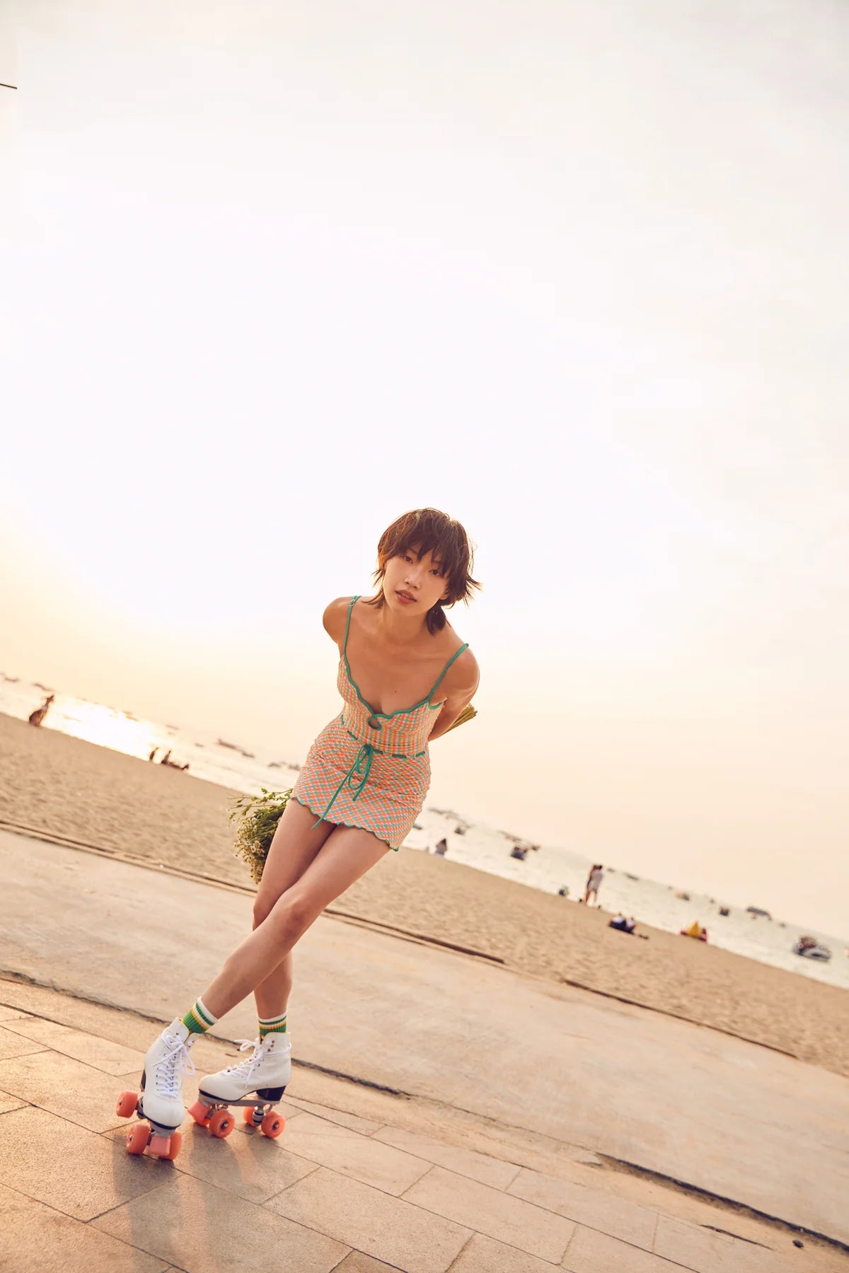 APRILPOOLDAY CLAUDIA'S FOREVERY MINI SKIRT / ELECTRIC GINGHAM