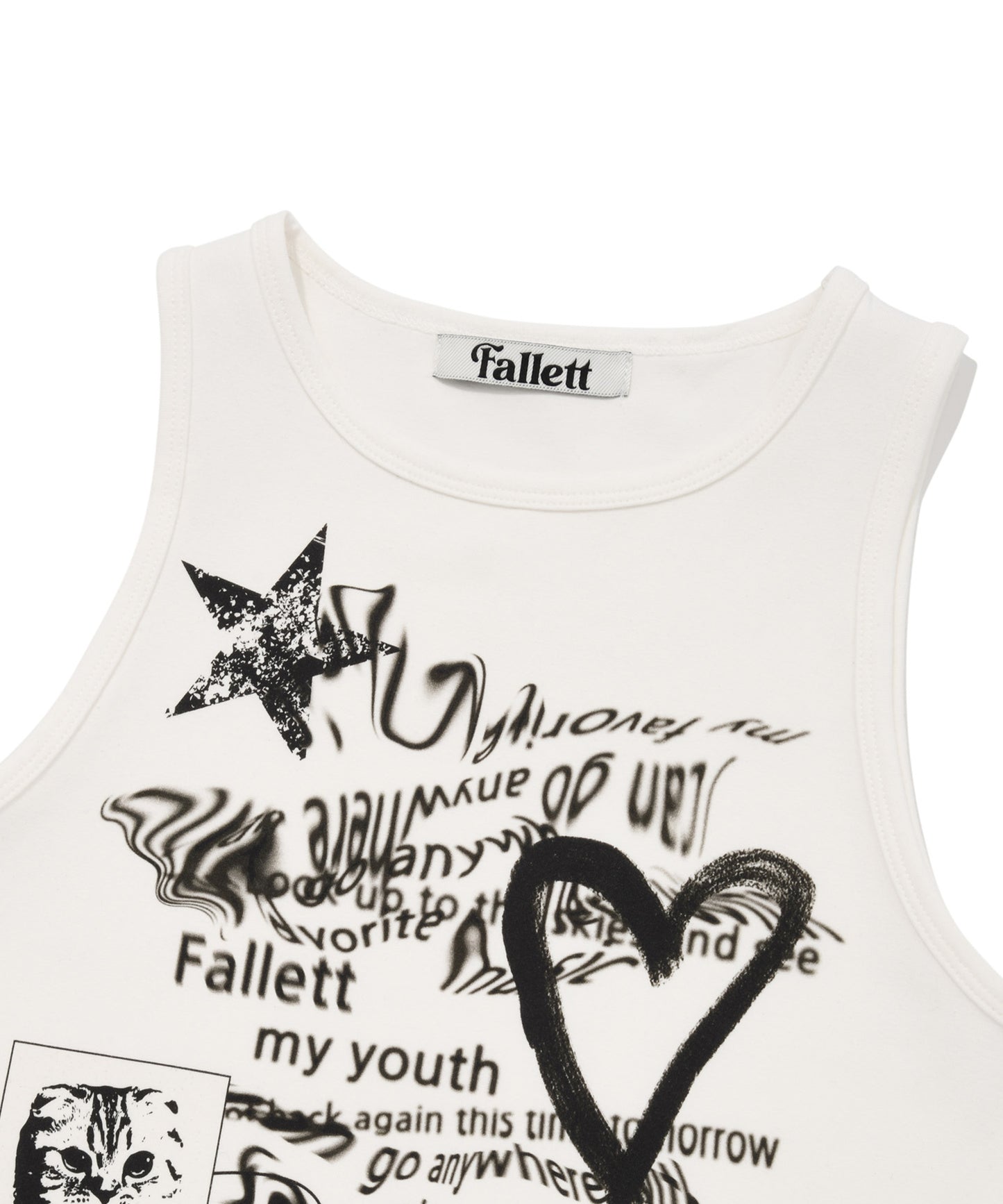 Fallett Youth Letter Sleeveless - white/black