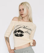 [FANCY CLUB] PLASTIC KISS ONE-SHOULDER TOP_5 COLORS