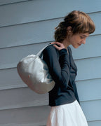 Heeari Aurora Shirring Duffel Mini Bag / silver