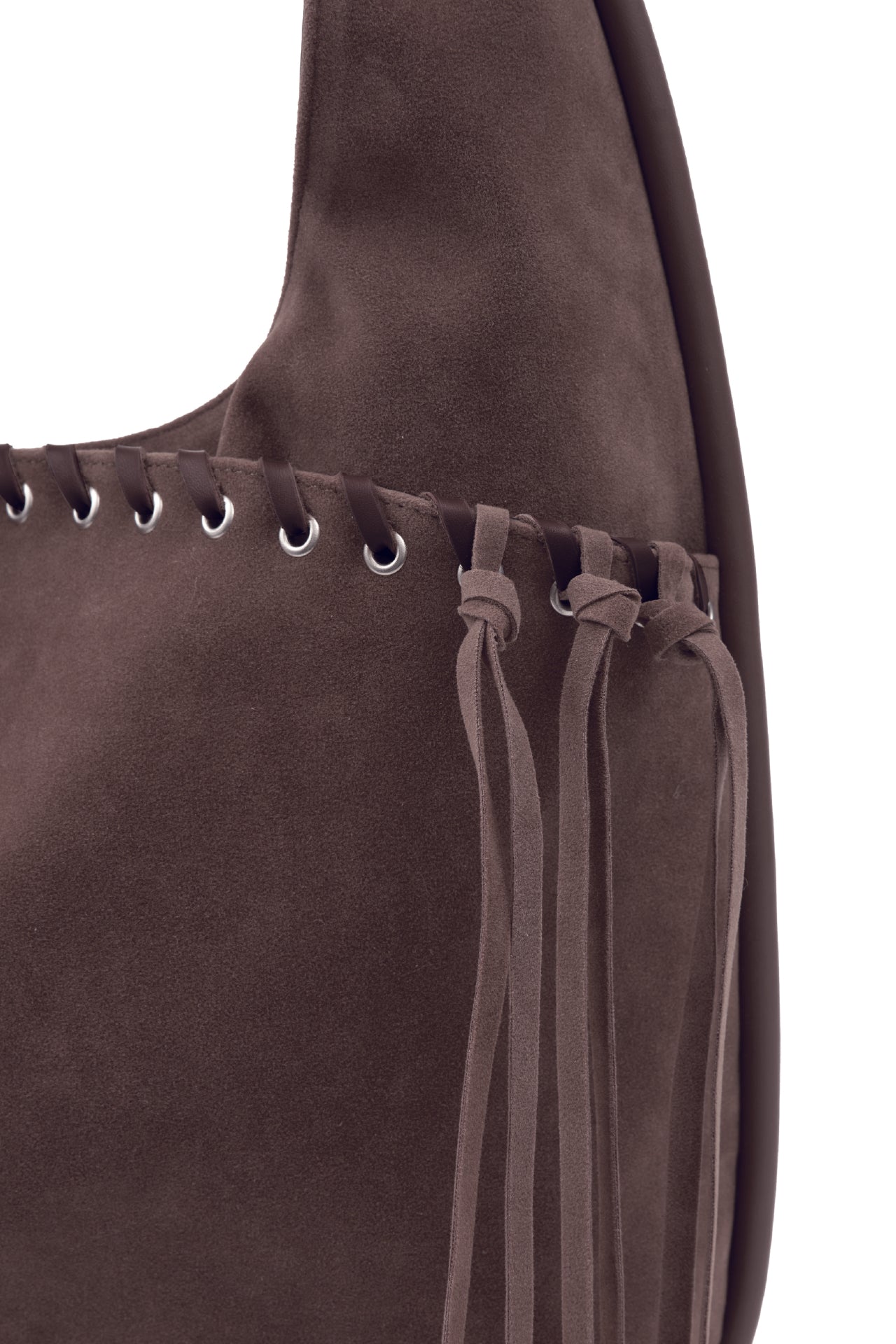 YEOMIM medium slash hobo bag (suede taupe)