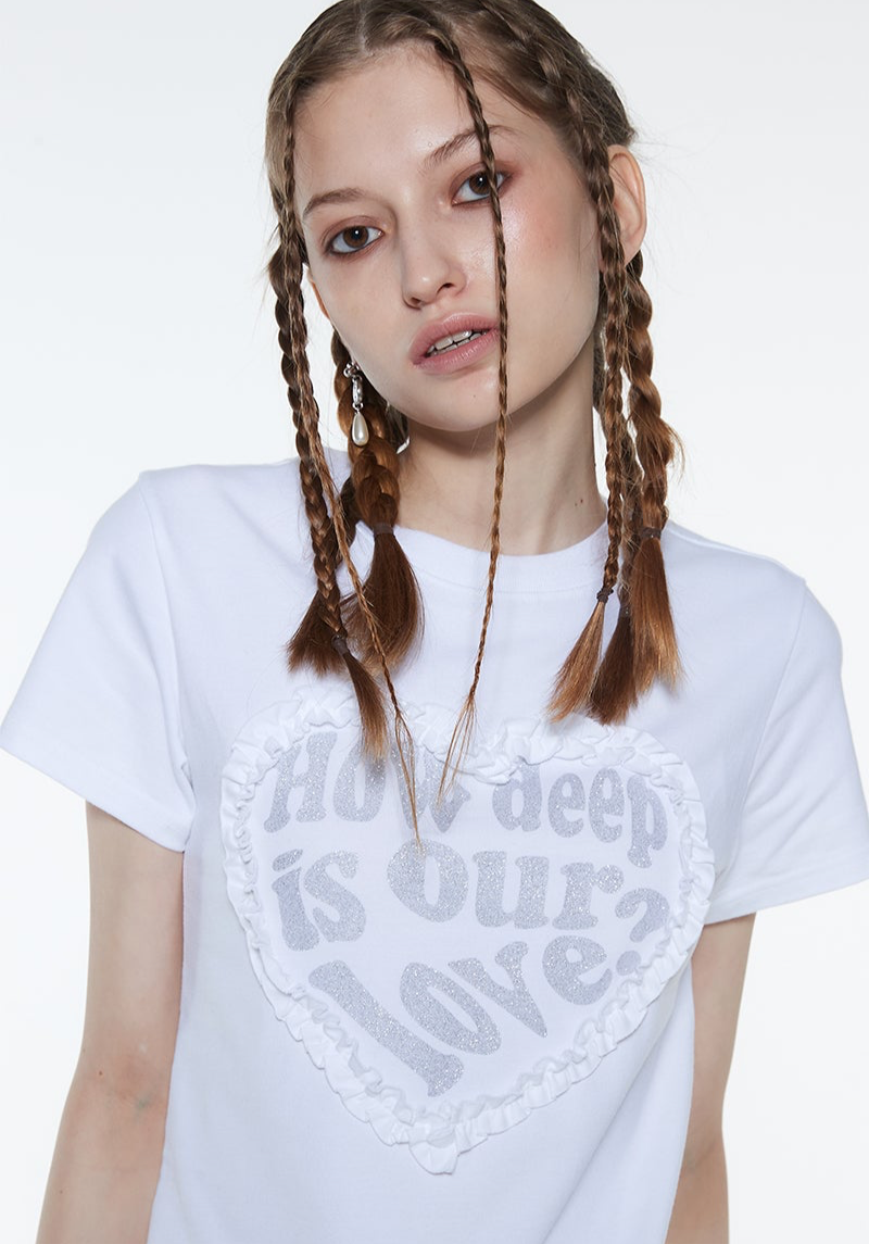 LUVISTRUE LACE LOVE TEE - WHITE