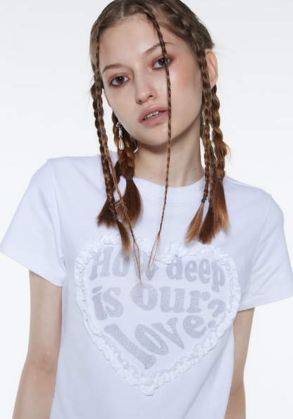 LUVISTRUE LACE LOVE TEE - WHITE