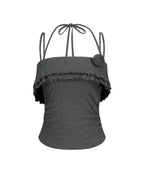[ILLIGO] ROSE RUFFLE SLEEVELESS_4 COLORS