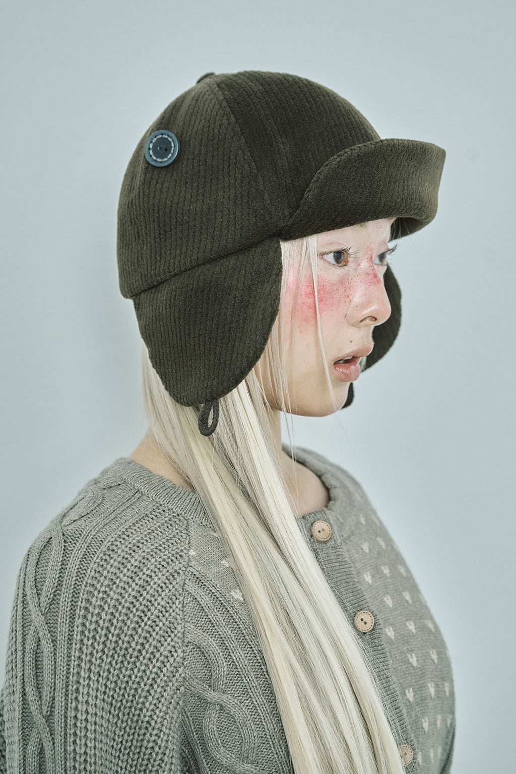 hugyourskin Trooper flap button cap (Brown)