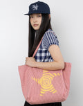 Twister Star Tote Bag - Check Yellow