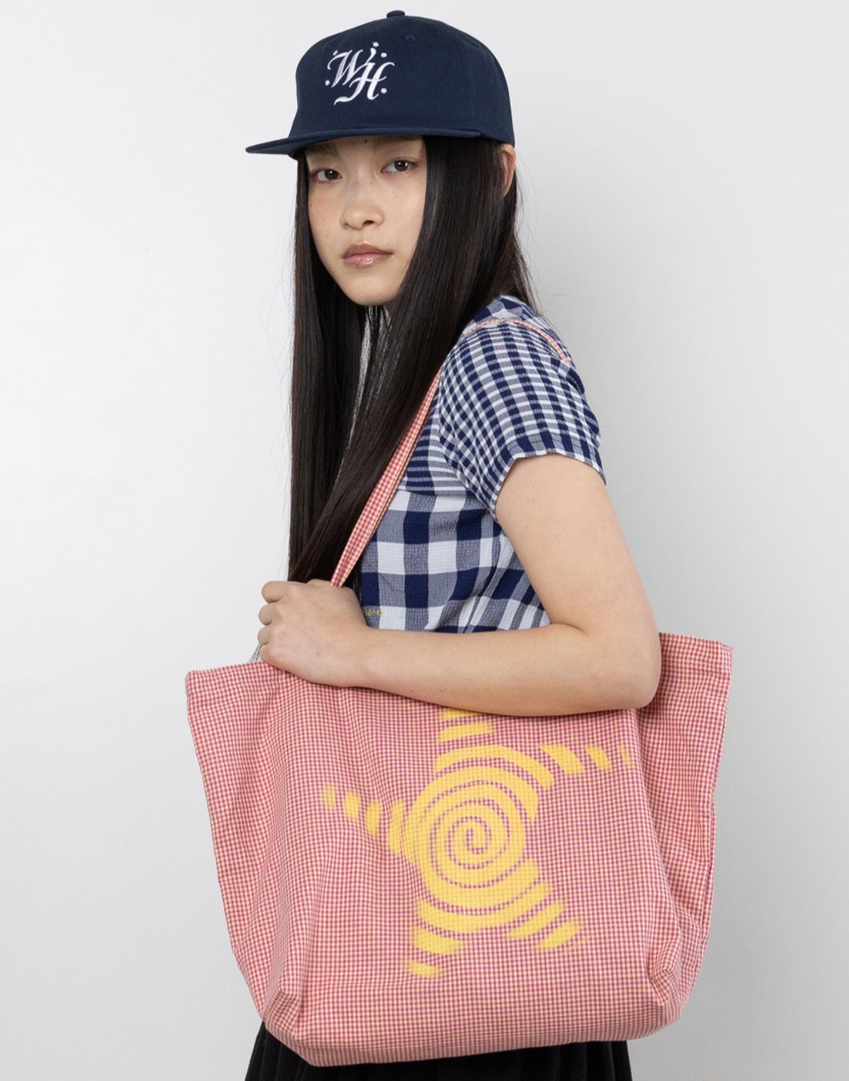 Twister Star Tote Bag - Check Yellow