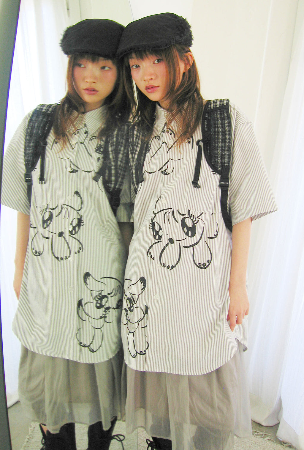 niceghostclub baby guardians stripe big big half shirt [2colors]