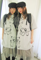 niceghostclub baby guardians stripe big big half shirt [2colors]
