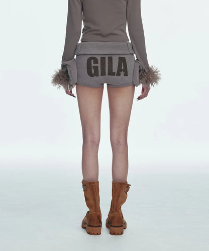 GILA ARCHIVE BOLD LOGO POCKET KNIT SHORTS_BROWN