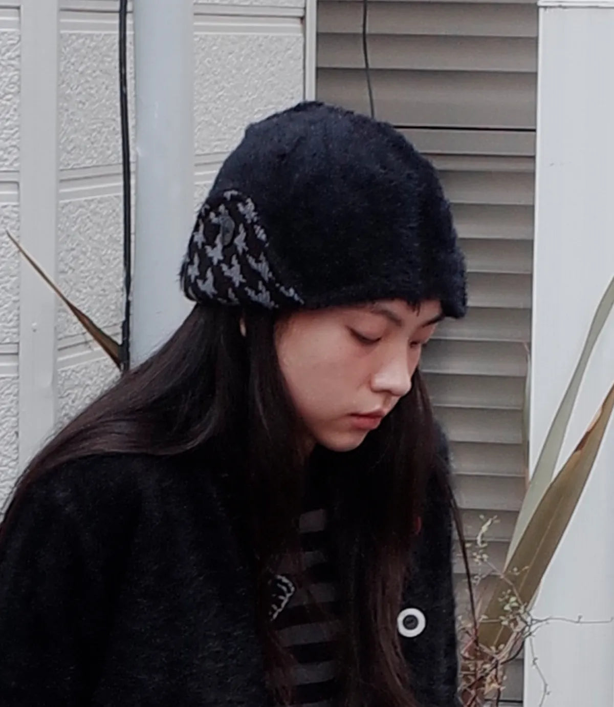 niceghostclub FFATS EARCAP BUTTON BEANIE_BLACK