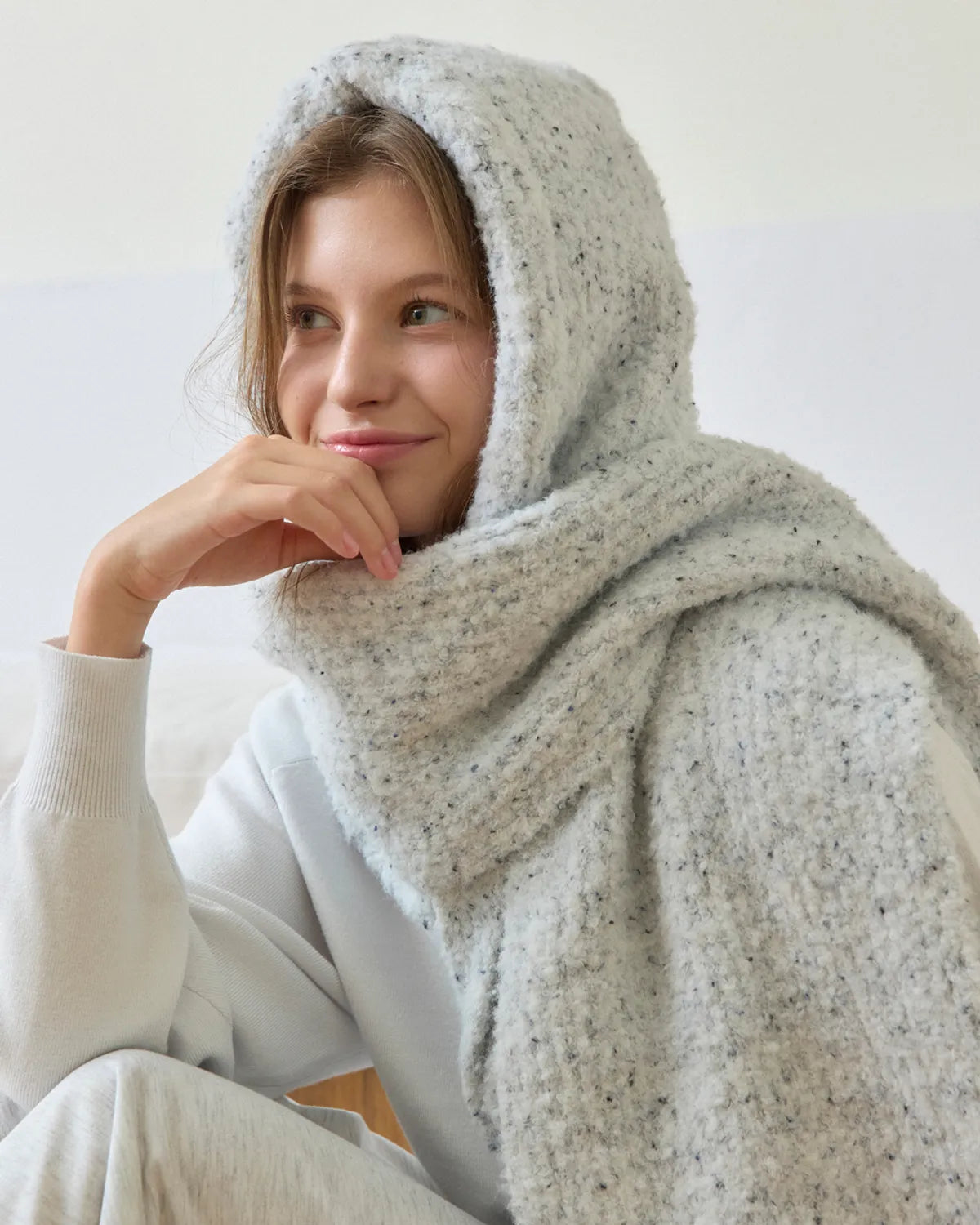 COOKIE KNIT MUFFLER_white