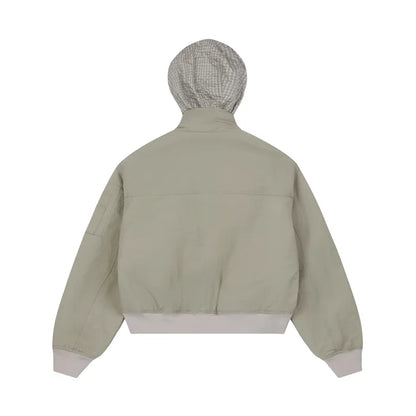 LSC Appliqué Hidden Hoodie Ma-1 Jacket Beige