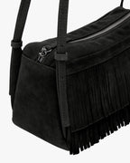 FINDKAPOOR MONO FRINGE BAG 24 - SUEDE BLACK