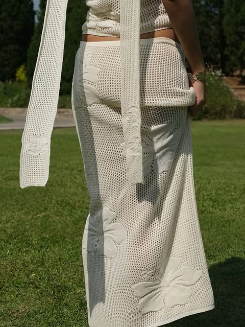 miss mila garden knit set milk