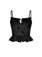 [asif calie] CORSAGE LACE SLEEVELESS BLOUSE BLACK