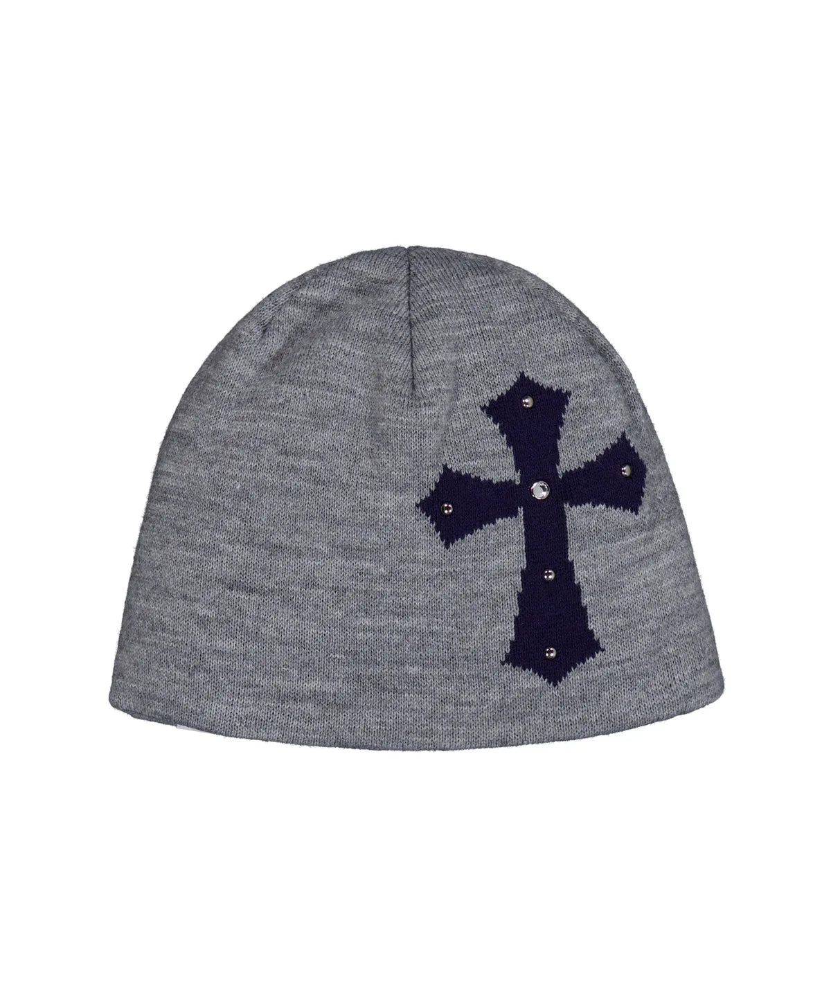 SETUPEXE CROSS STUDDED BEANIE / MELANGE GRAY