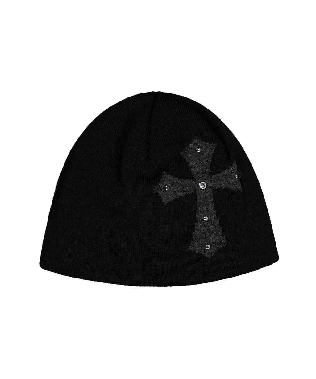 SETUPEXE CROSS STUDDED BEANIE / BLACK