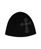 SETUPEXE CROSS STUDDED BEANIE / BLACK