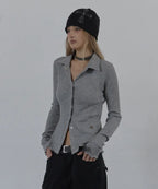 SETUPEXE SNAP GOLGI SHIRT / MELANGE GRAY