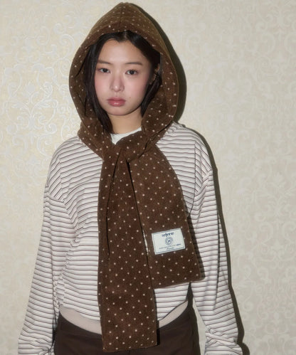 DOT HOOD MUFFLER_BROWN