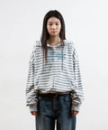 niceghostclub stripe rush 3star hoodie zip up [grey]