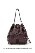 DEINET 5-WAY STUD POCKET MULTI BAG IN BURGUNDY