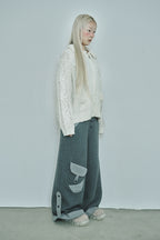 hugyourskin Popcorn knit zip-up (Butter)