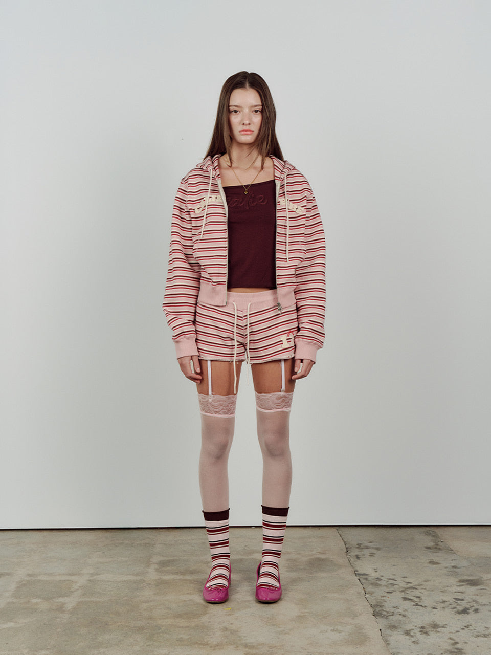 CALIE BABE STRIPE SHORTS PINK