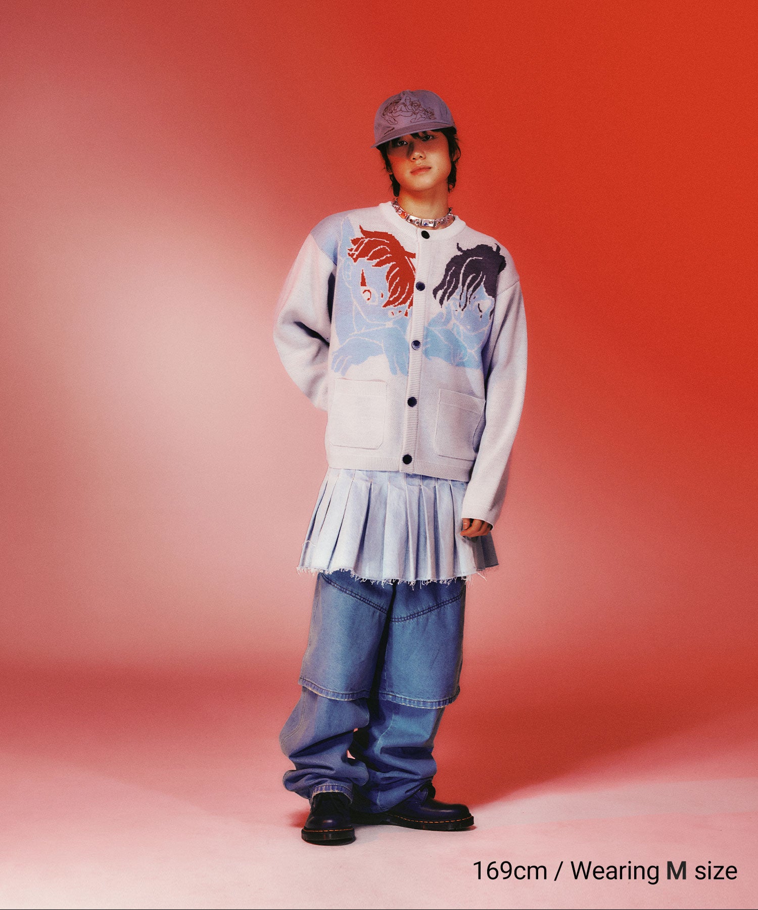 niceghostclub ANGELS KNIT CARDIGAN [GREY]