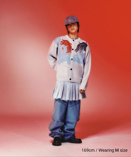 niceghostclub ANGELS KNIT CARDIGAN [GREY]