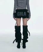 GILA ARCHIVE BOLD LOGO POCKET KNIT SHORTS_BLACK