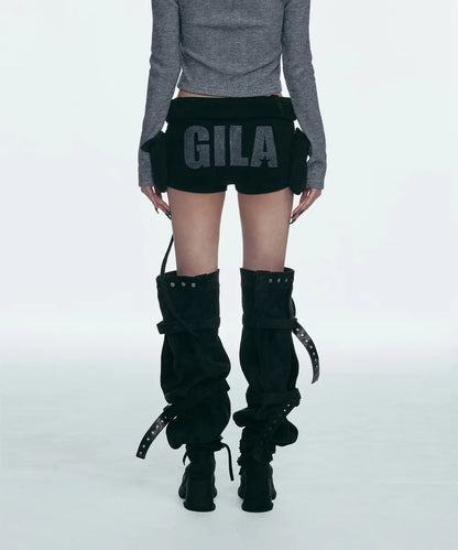 GILA ARCHIVE BOLD LOGO POCKET KNIT SHORTS_BLACK